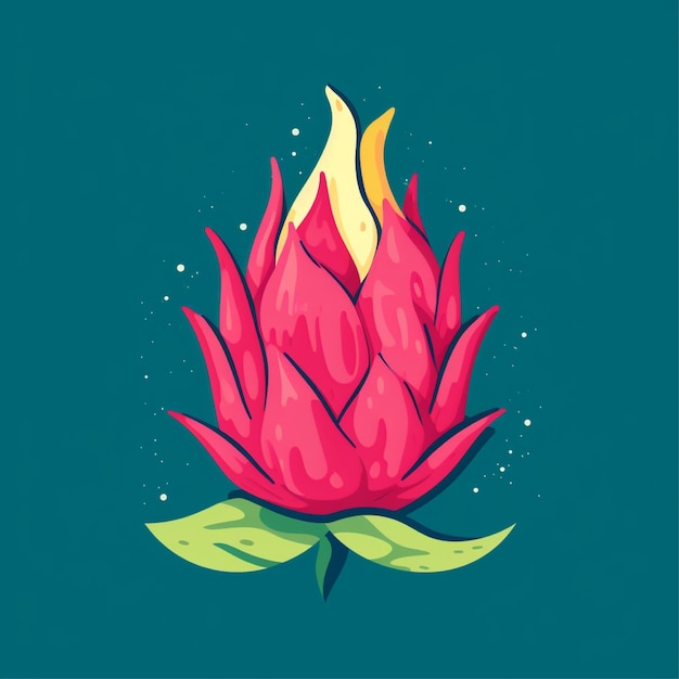 dragon fruit vector simple flat color