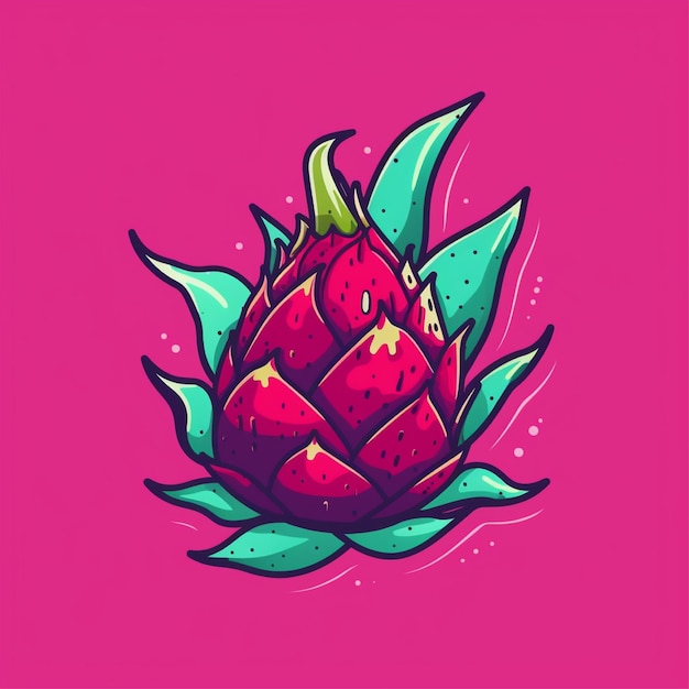 dragon fruit vector simple flat color