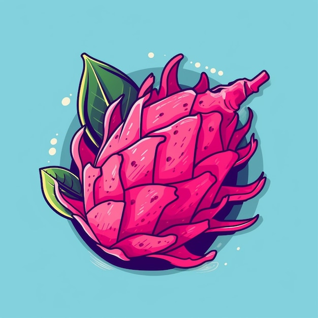 dragon fruit vector simple flat color