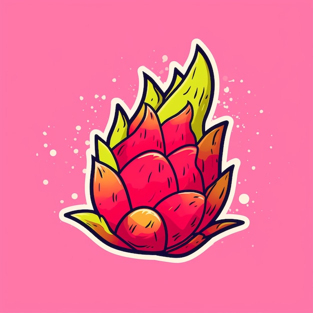 dragon fruit vector simple flat color
