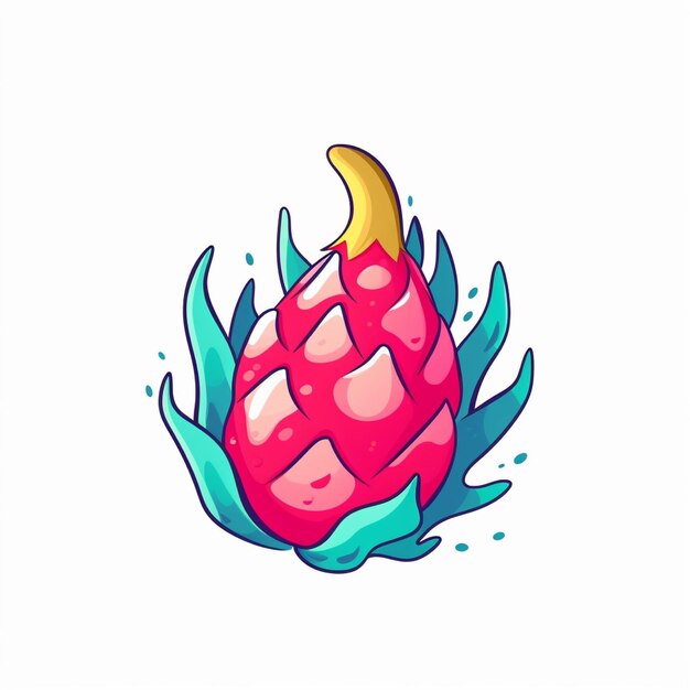 dragon fruit vector simple flat color