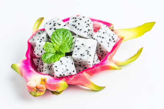 Dragon fruit voor het dessert, pitaya