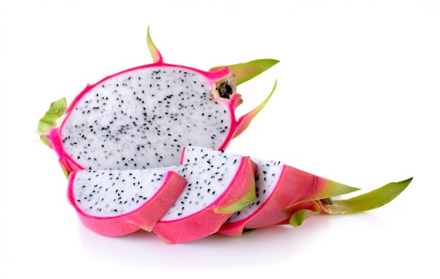 Dragon fruit on white background