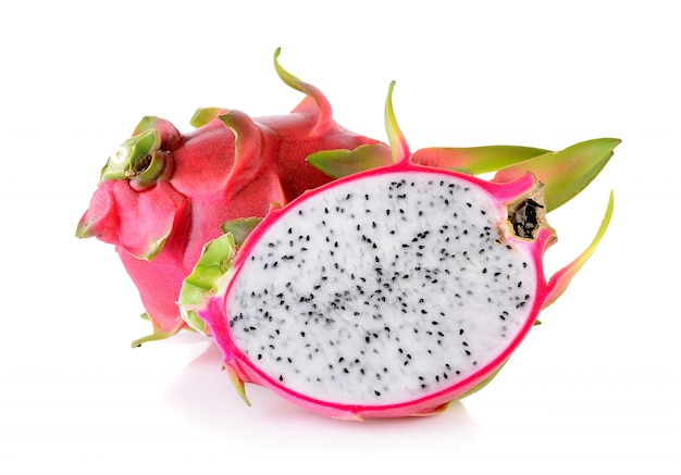 Dragon fruit on white background