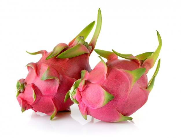 Dragon fruit on white background