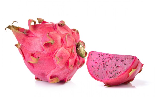 Dragon fruit on white wall