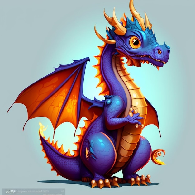 Dragon Full Body Cartoon Vector Illustration