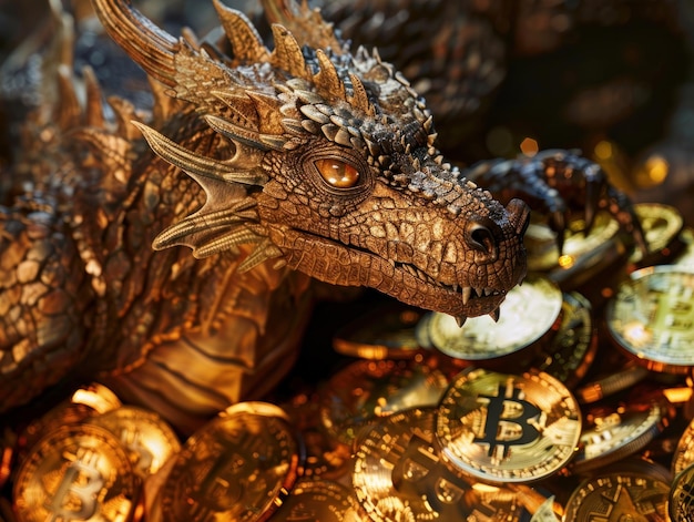 A dragon guarding a treasure