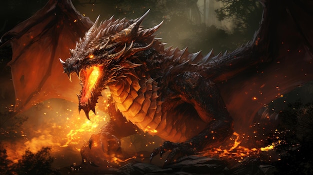 Dragon HD 8K wallpaper background Stock Photographic Image