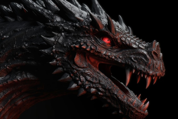 Dragon head closeup Generate Ai