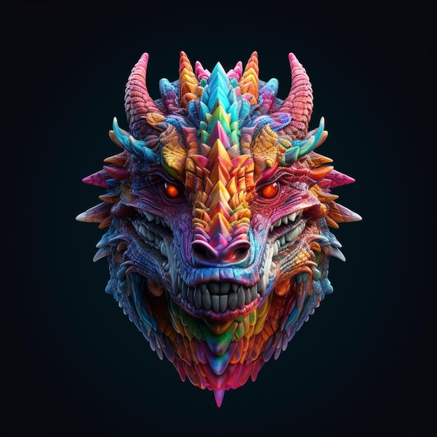 dragon head colorful