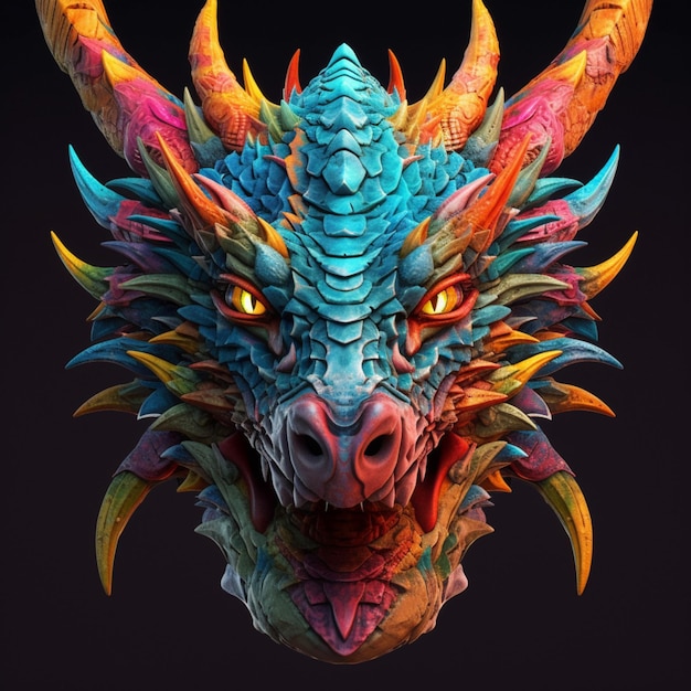 dragon head colorful