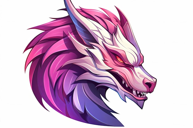 Dragon head and Dragon icon clipart illustration and esports mascot logo concept