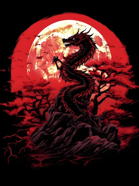 Dragon illustration symbol of 2024 New Year