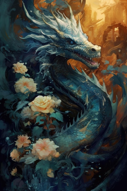 dragon japan art fantasy character illustration portrait halloween magic book art wallpaper epic