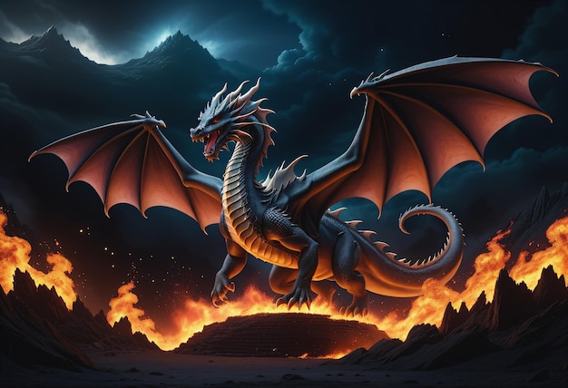 dragon on mountain