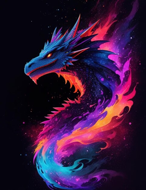 Dragon Nebulosa Galaxy TShirt Art TShirt Design Shirt Print Splash art style