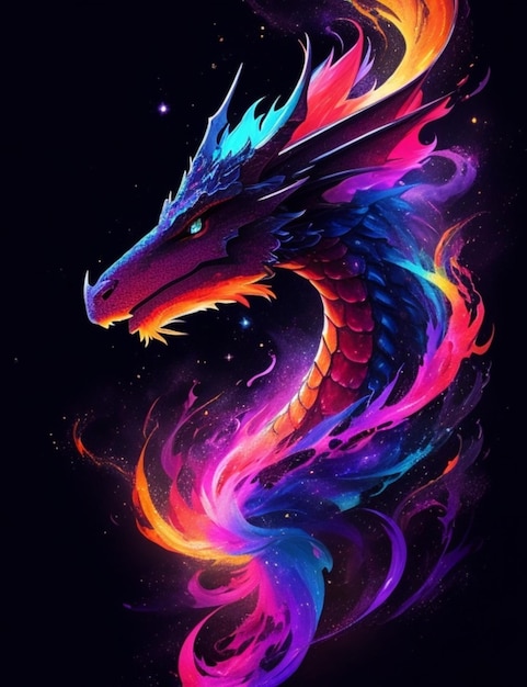 Dragon Nebulosa Galaxy TShirt Art TShirt Design Shirt Print Splash art style