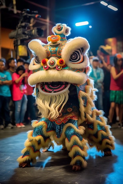 写真 ドラゴン・ライオン・ダンス・ショー (chinese lunar new year festival) は中国の伝統的なダンス
