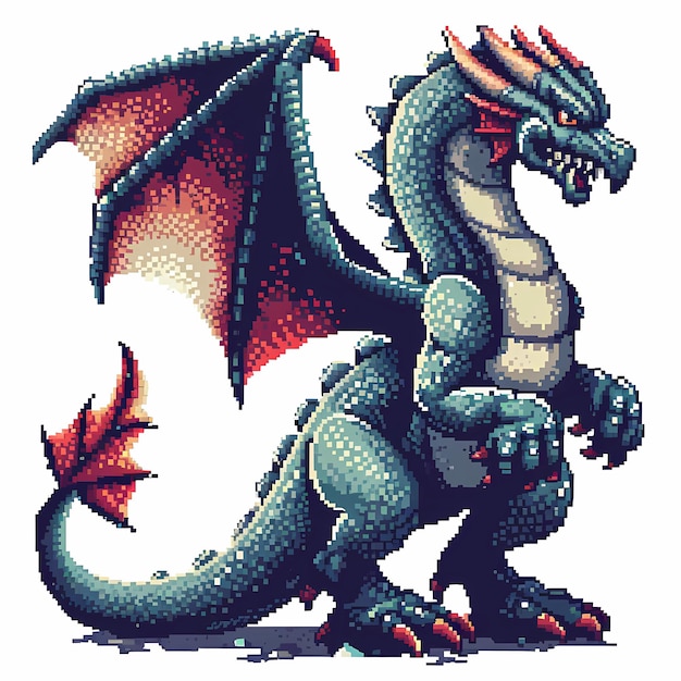 Photo a dragon pixel art