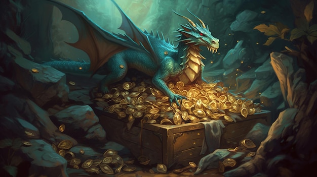 A huge white dragon sleeping on a hoard of books, by, Stable Diffusion