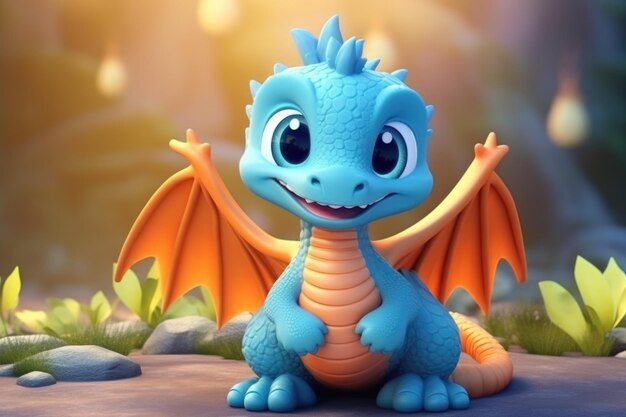 Dragon's delight 3d cartoon cute adorable dragon in a cinematic adventure