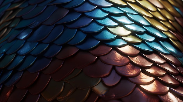 A dragon's scales are made of metal and has a blue tint.