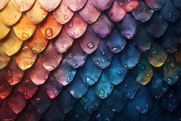 Foto dragon scale water met dragon scale textures iridescent sca creatieve achtergronddecor collectie