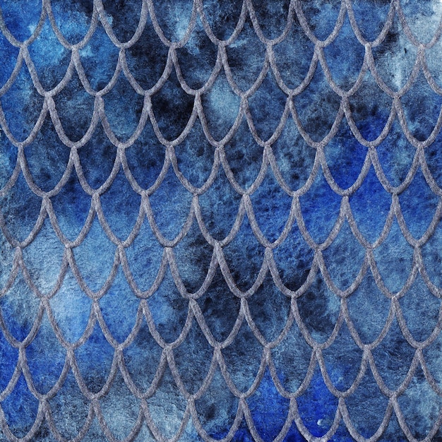 Dragon skin scales blue sapphire silver pattern texture background