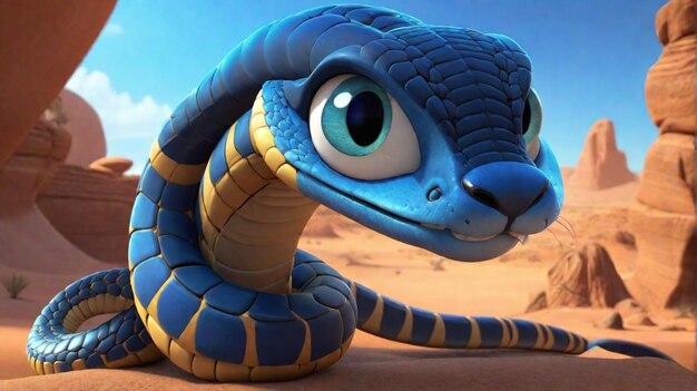 Photo a dragon snake cartoon character