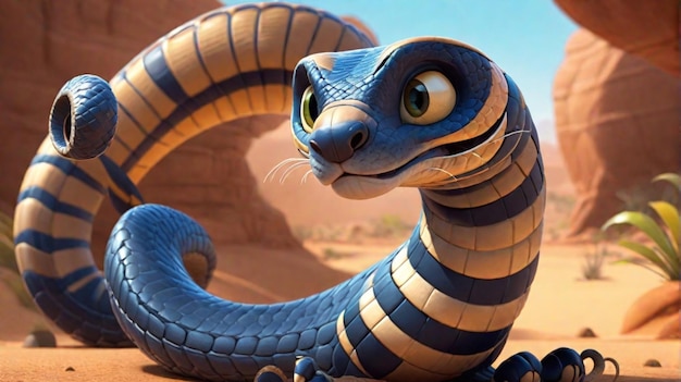 Photo a dragon snake cartoon character