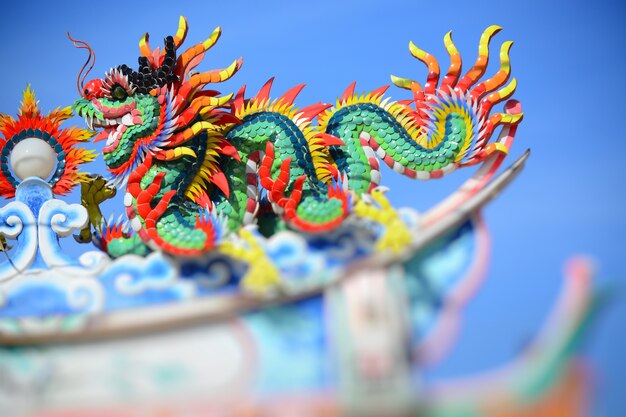 dragon statue in Chinese believe in temple