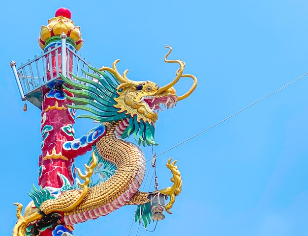 Dragon statue dragon symbol dragon Chinese is a beautiful Thai and Chinese architecture of shrine