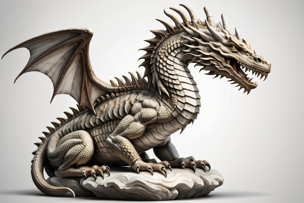 Статуя дракона с драконом на ней