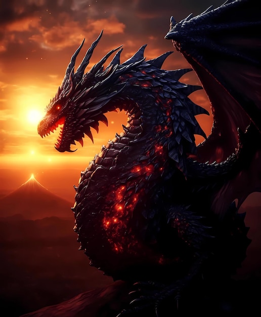 Dragon at sunset