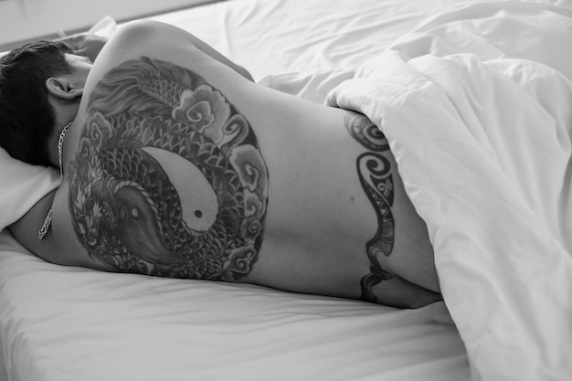 Dragon tattoo and tribal tattoo