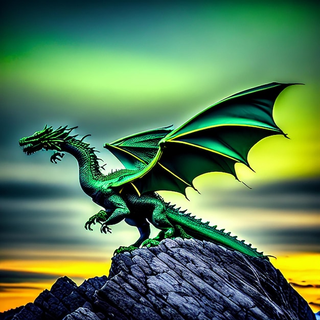 Dragon at top of the mountain