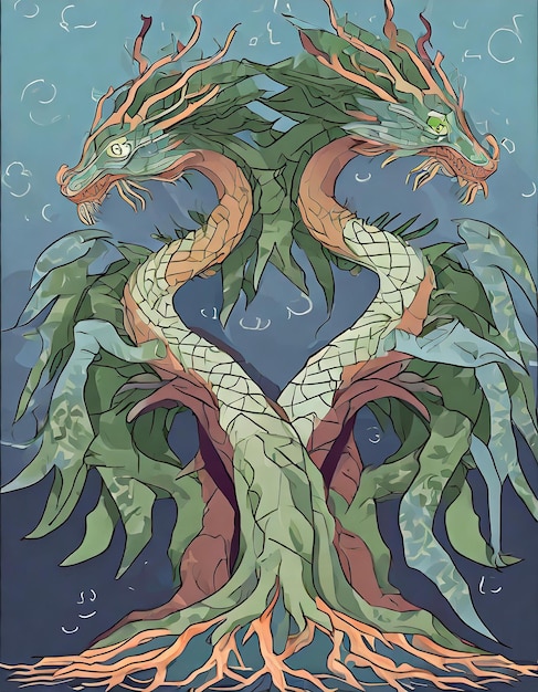 Photo dragon tree illustration