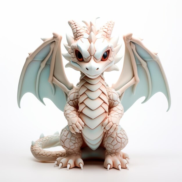 Dragon Vinyl Toy Figurine Uhd Image White Pink Gray Superplastic