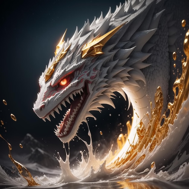 Dragon in water Generative AI