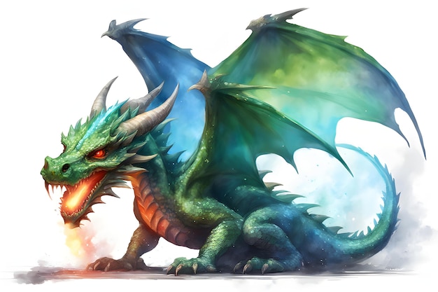 Dragon watercolor Illustration Wallpaper