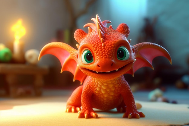 Photo a dragon with a big smile on his face