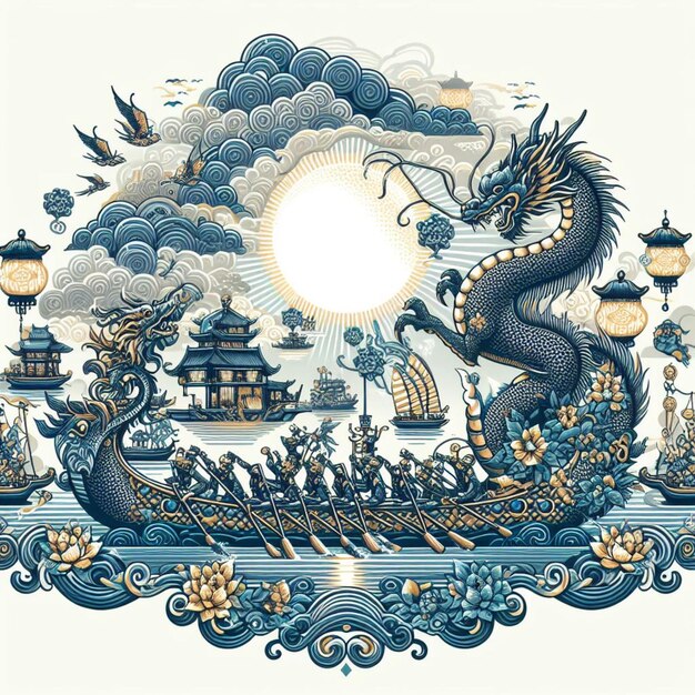 a dragon with a dragon on it and the moon in the background