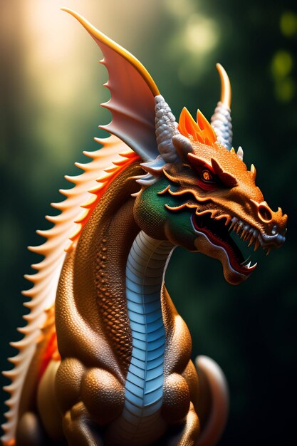 Dragon with fantasy artificial intelligence image