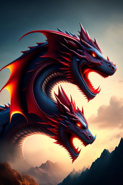 Dragon with fantasy artificial intelligence image