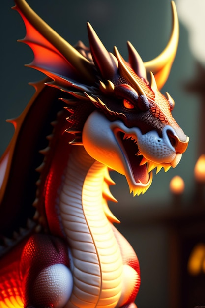 Dragon with fantasy artificial intelligence image