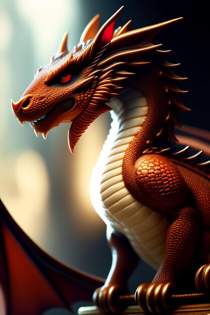 Dragon with fantasy artificial intelligence image