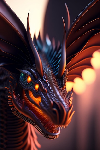 Photo dragon with fantasy artificial intelligence image