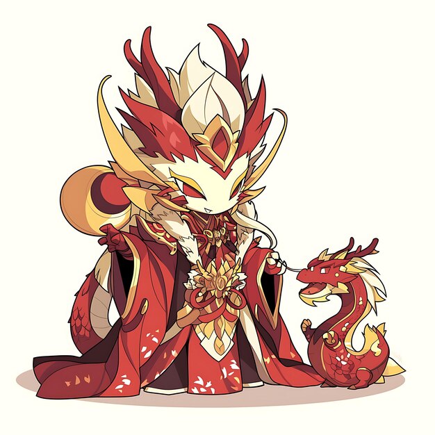 a dragon with a red dragon on his chest