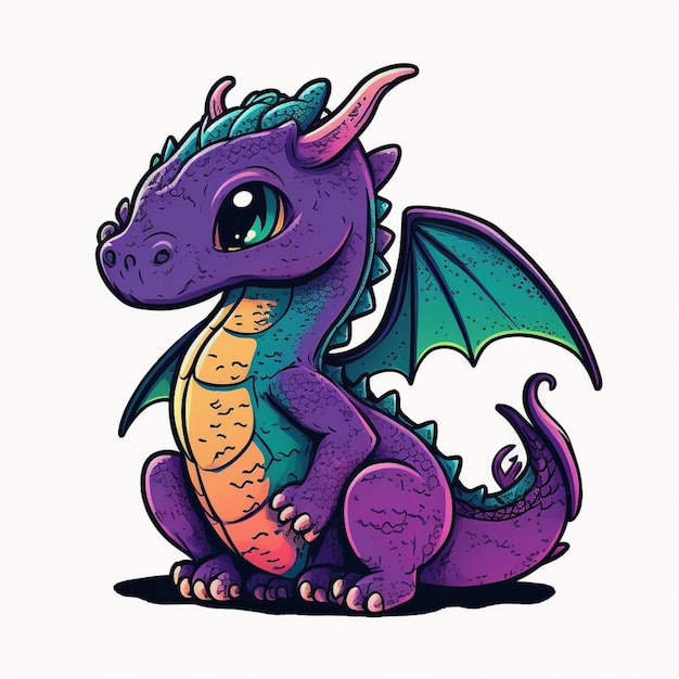 A dragon with wings and tail that says'dragon'on it